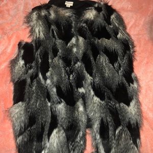 Furry black vest
